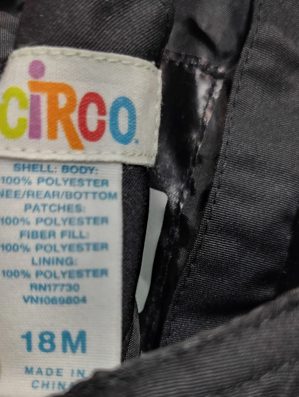 Circo Snow Bib Baby size 18 Mo‎ in Black Cozy Winter Ski Snow